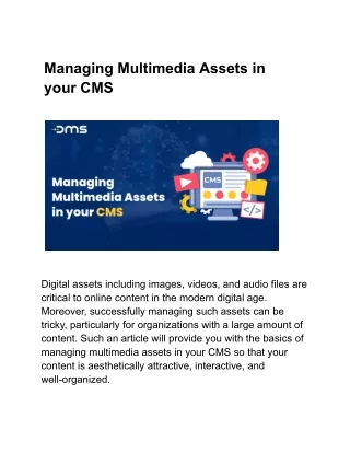 Managing Multimedia Assets in your CMS