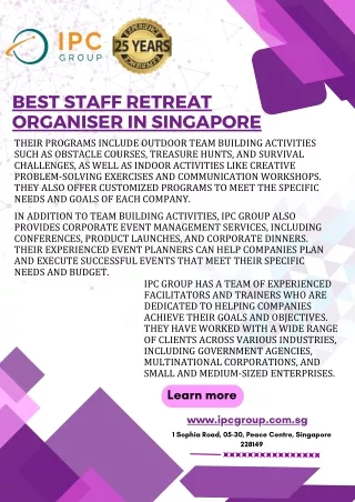 Best Staff Retreat Organiser in Singapore