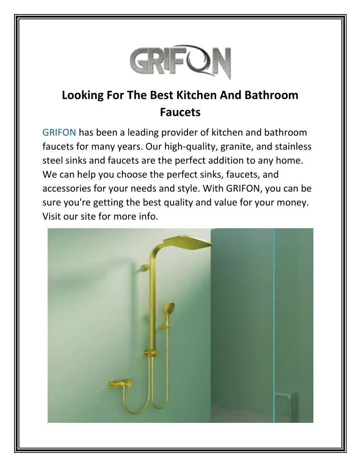 looking for the best kitchen and bathroom faucets