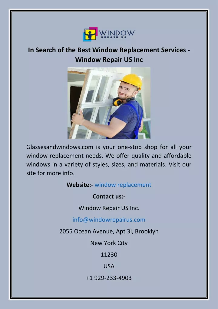 in search of the best window replacement services