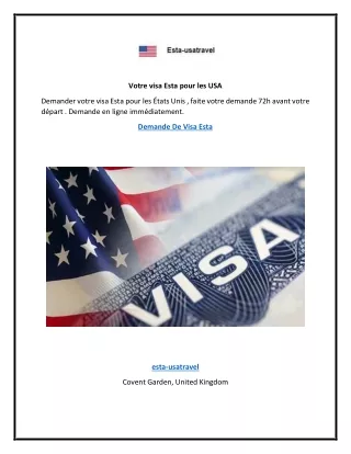 Votre visa Esta pour les USA