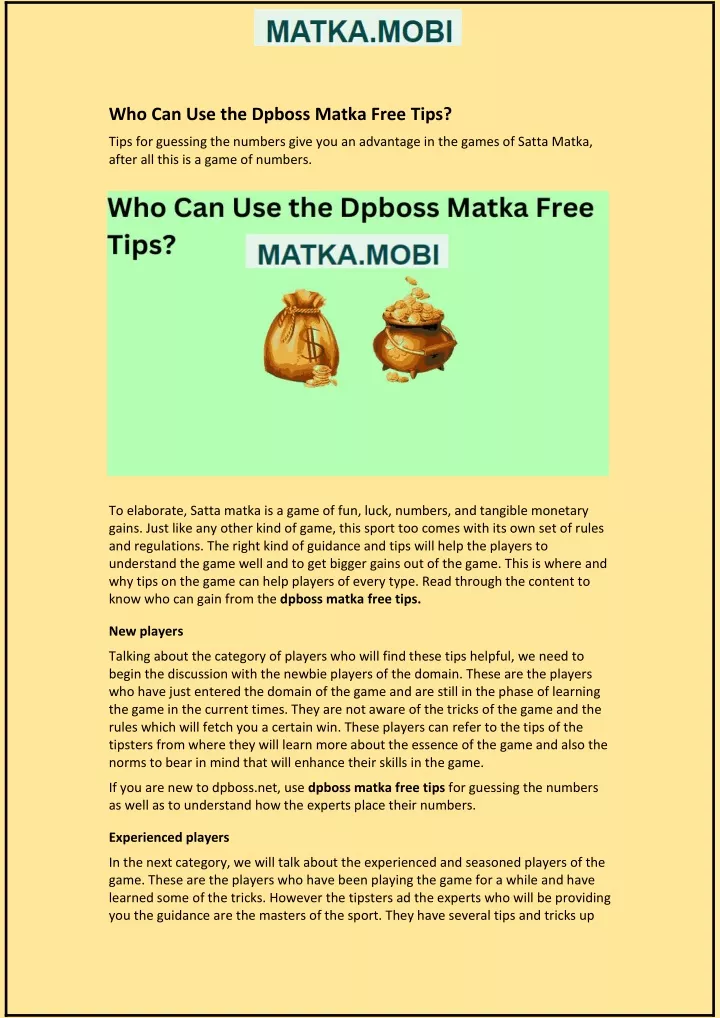 who can use the dpboss matka free tips