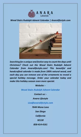 Wood Stairs Rudolph Advent Calendar  Anaralifestyle
