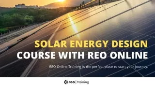 Solar Energy Design course with REO Online