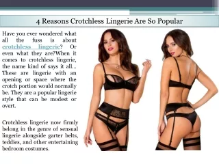 4 Reasons Crotchless Lingerie Are So Popular