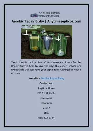 Aerobic Repair Bixby  Anytimesepticok