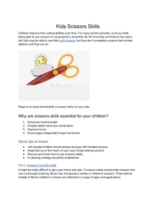Kids Scissors Skills