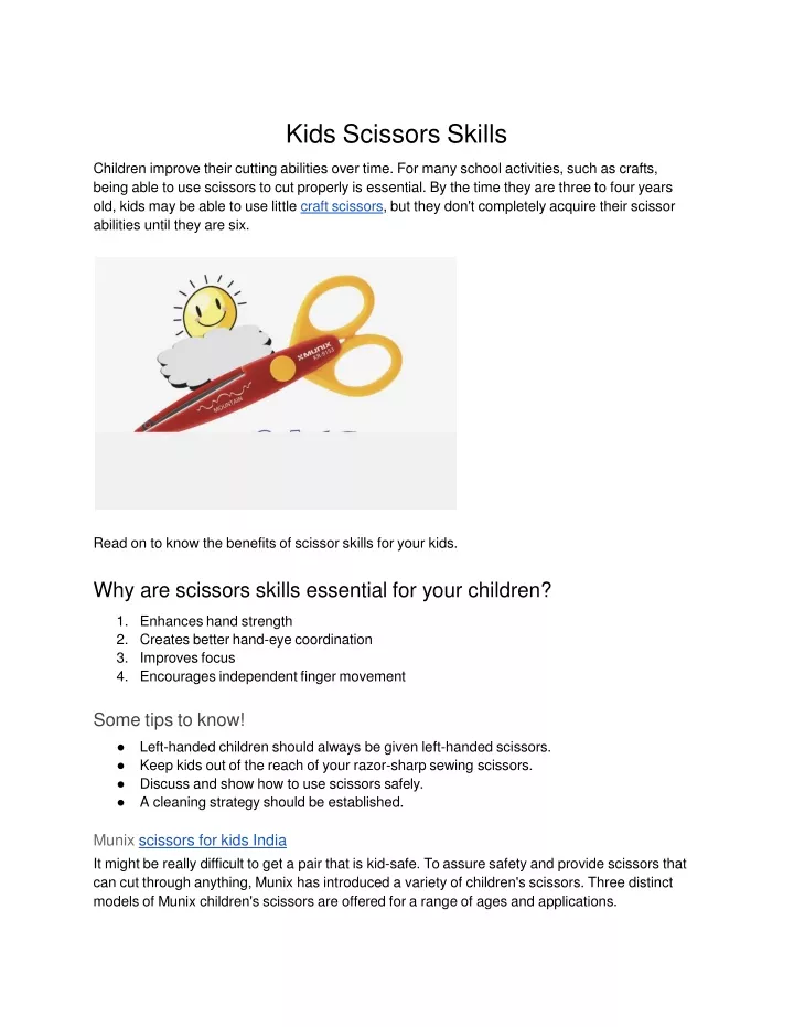 kids scissors skills children improve their