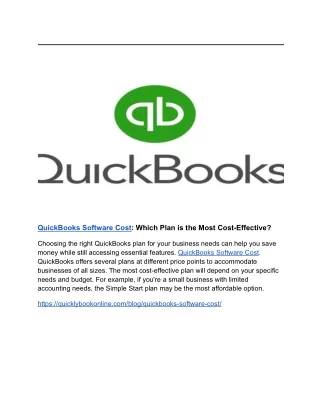 quickbooks software cost which plan is the most
