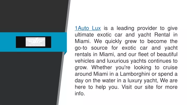 1auto lux is a leading provider to give ultimate