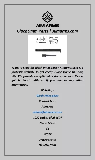 Glock 9mm Parts  Aimarms