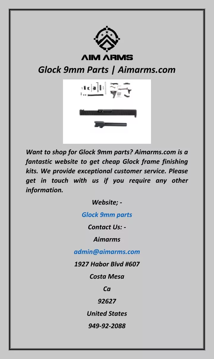 glock 9mm parts aimarms com