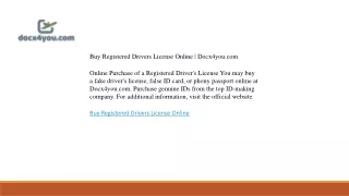 Buy Registered Drivers License Online  Docx4you.com