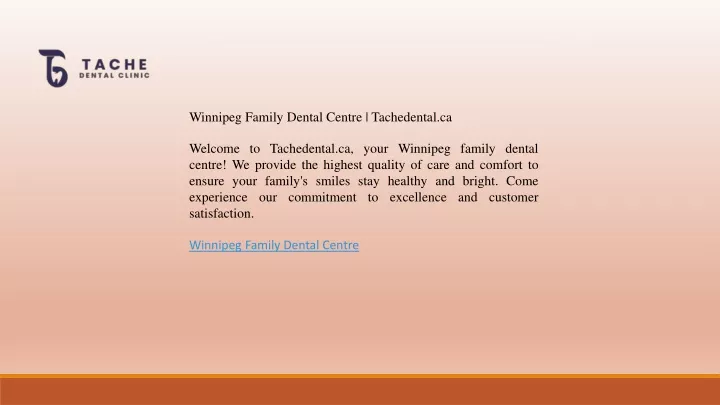 winnipeg family dental centre tachedental ca