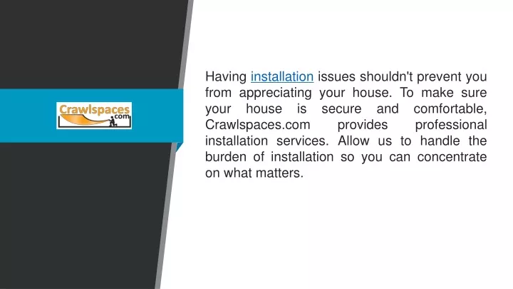 having installation issues shouldn t prevent