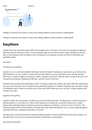 https scobyinfo com review of easy store selling