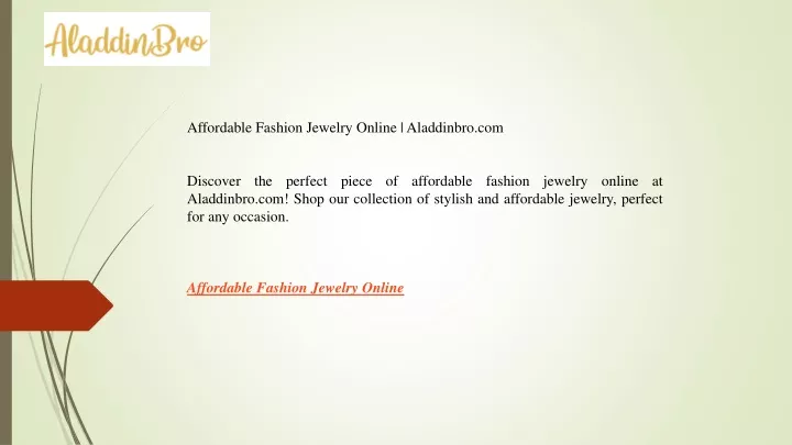 affordable fashion jewelry online aladdinbro