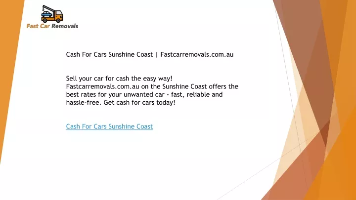 cash for cars sunshine coast fastcarremovals