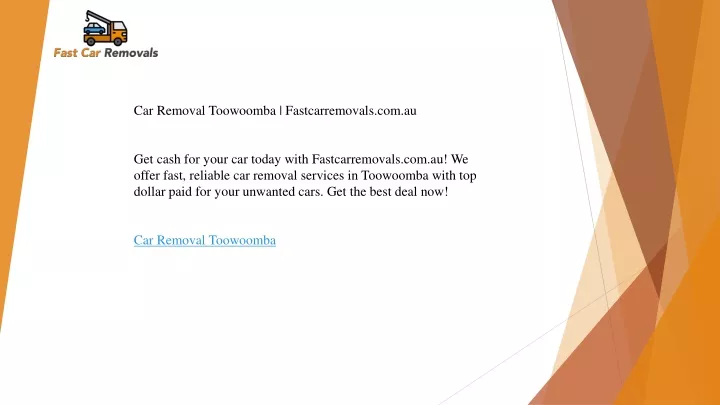 car removal toowoomba fastcarremovals