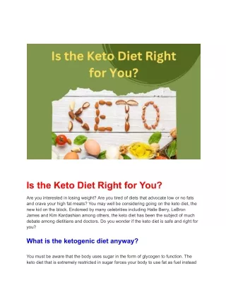 is the keto diet right for you