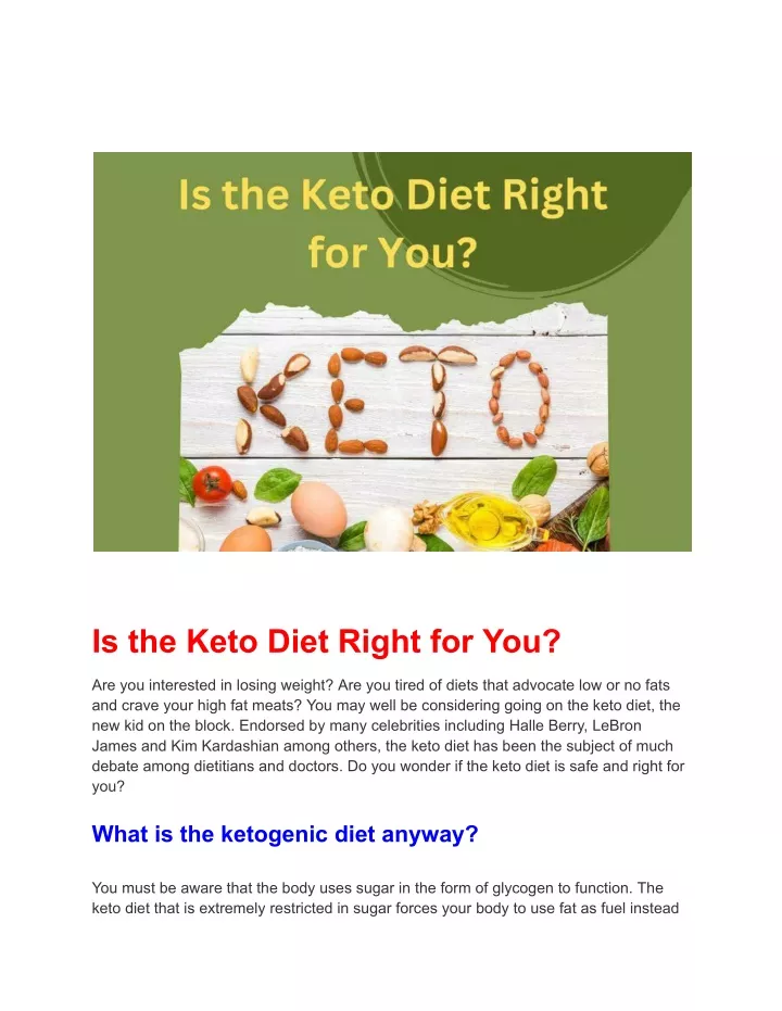 is the keto diet right for you
