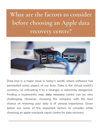What are the factors to consider before choosing an Apple data recovery centre?