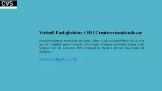 Virtuell Fastighetstur i 3D  Creativevisualstudio.se
