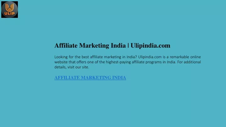 affiliate marketing india ulipindia com looking