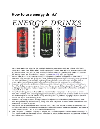 How to use energy drink?