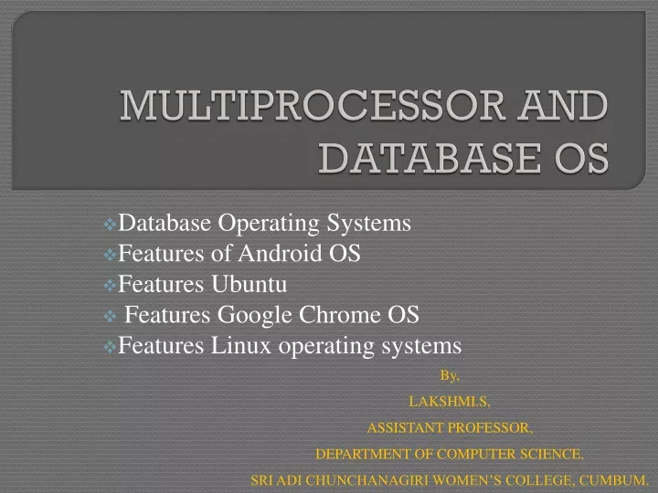 multiprocessor and database os