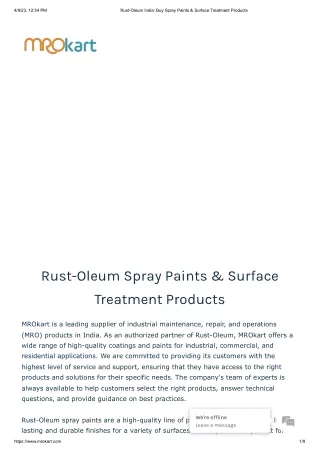 Rust-Oleum India_ Buy Spray Paints & Surface Treatment Products