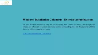 Windows Installation Columbus  Exterior1columbus.com