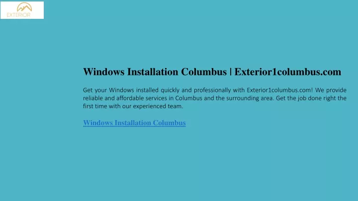 windows installation columbus exterior1columbus