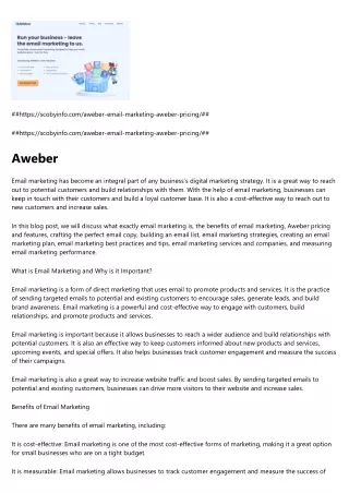 https scobyinfo com aweber email marketing aweber