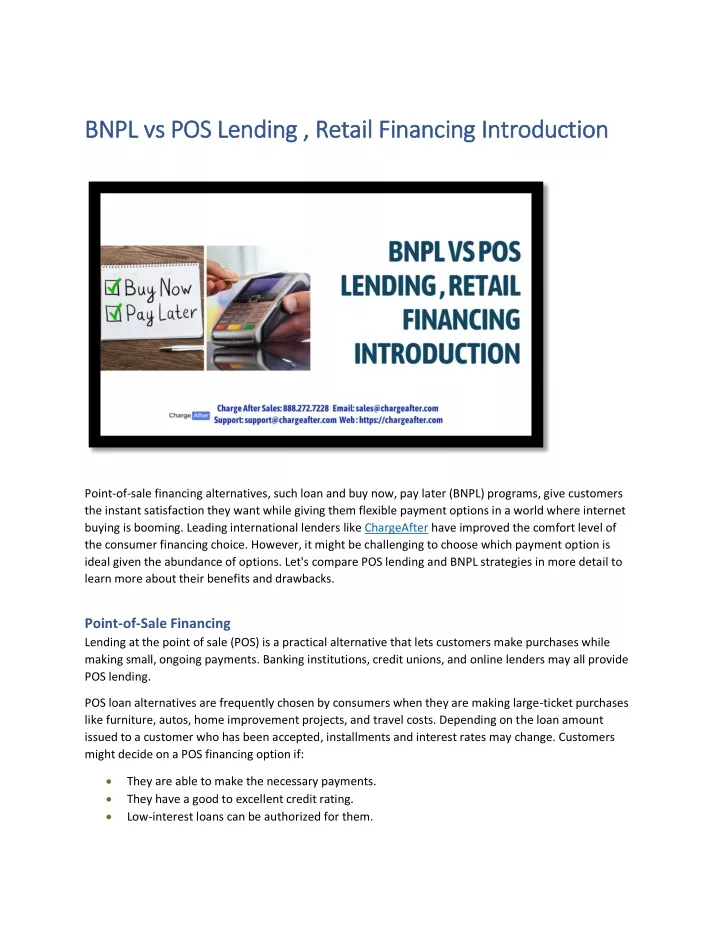 bnpl vs pos lending retail financing introduction
