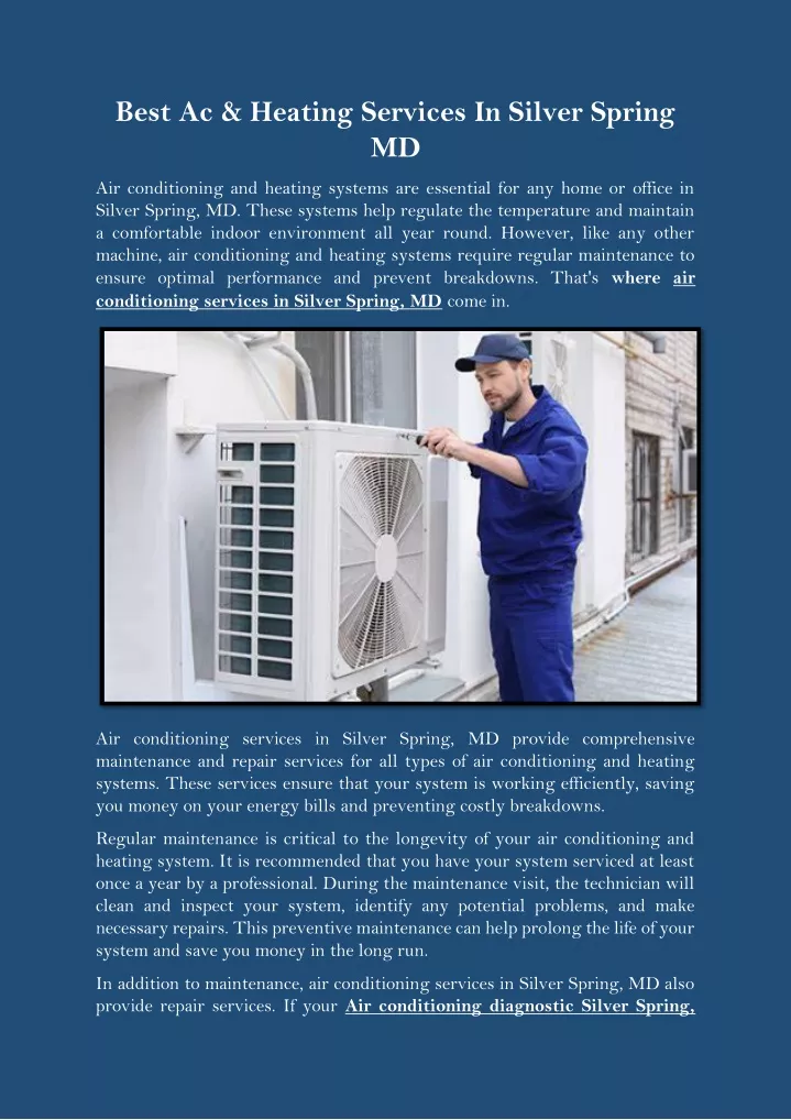 best ac heating services in silver spring md