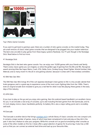 top 5 retro game consoles
