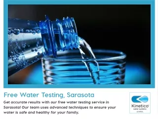 Free Water Testing in Sarasota, FL