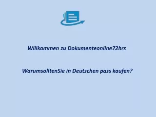 WarumsolltenSie in Deutschen pass kaufen