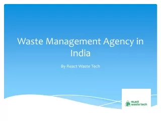 Waste Management Agency in India - React Waste Tech