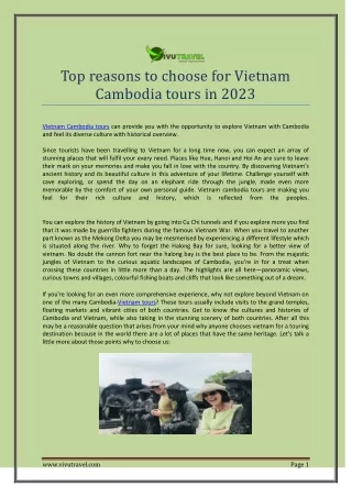 Top reasons to choose for Vietnam Cambodia tours in 2023