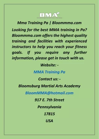 Mma Training Pa  Bloommma