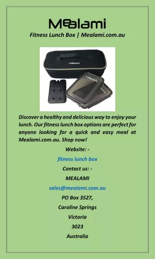 Fitness Lunch Box  Mealami.com