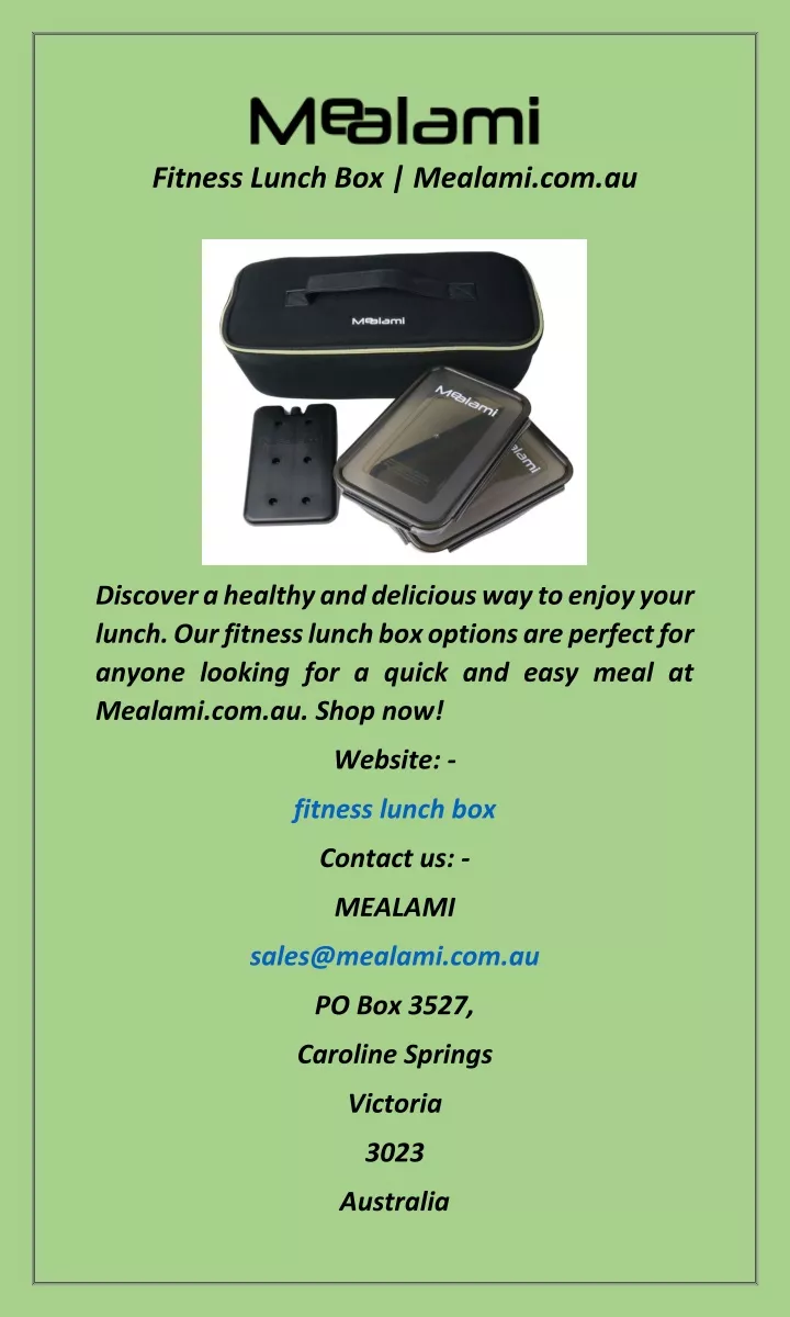 fitness lunch box mealami com au