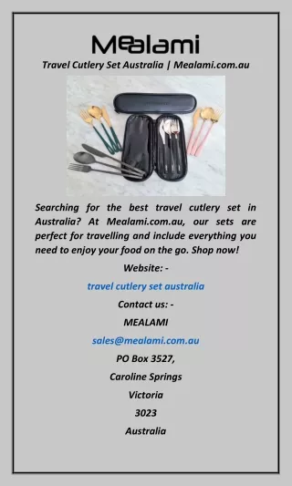Travel Cutlery Set Australia  Mealami.com