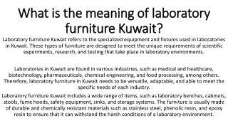 What is the meaning of laboratory furniture Kuwait