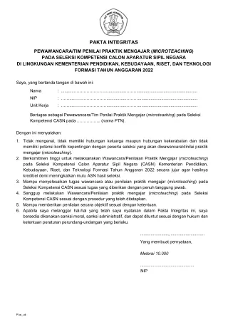 pakta integritas