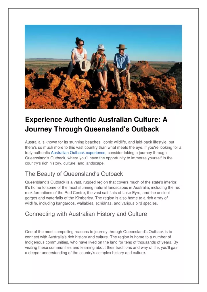 experience authentic australian culture a journey