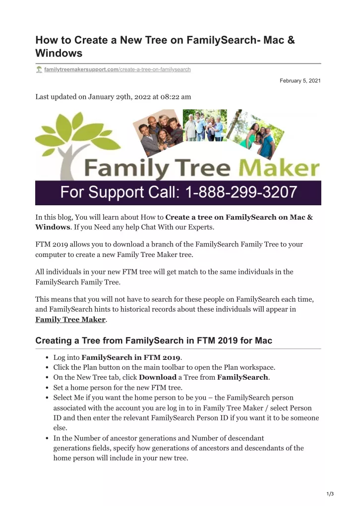 how to create a new tree on familysearch