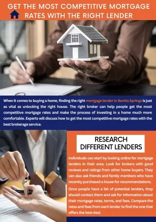 Get the Most Competitive Mortgage Rates with the Right Lender